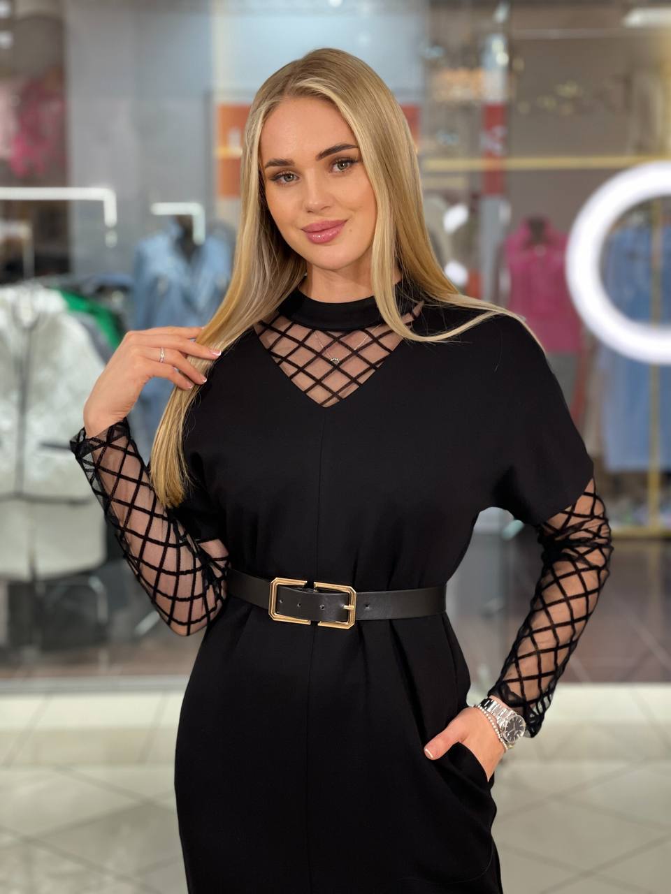 Vestido largo con mangas