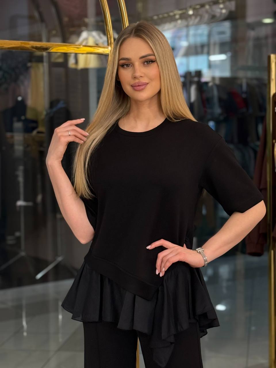 Camiseta con Detalle de Tul.