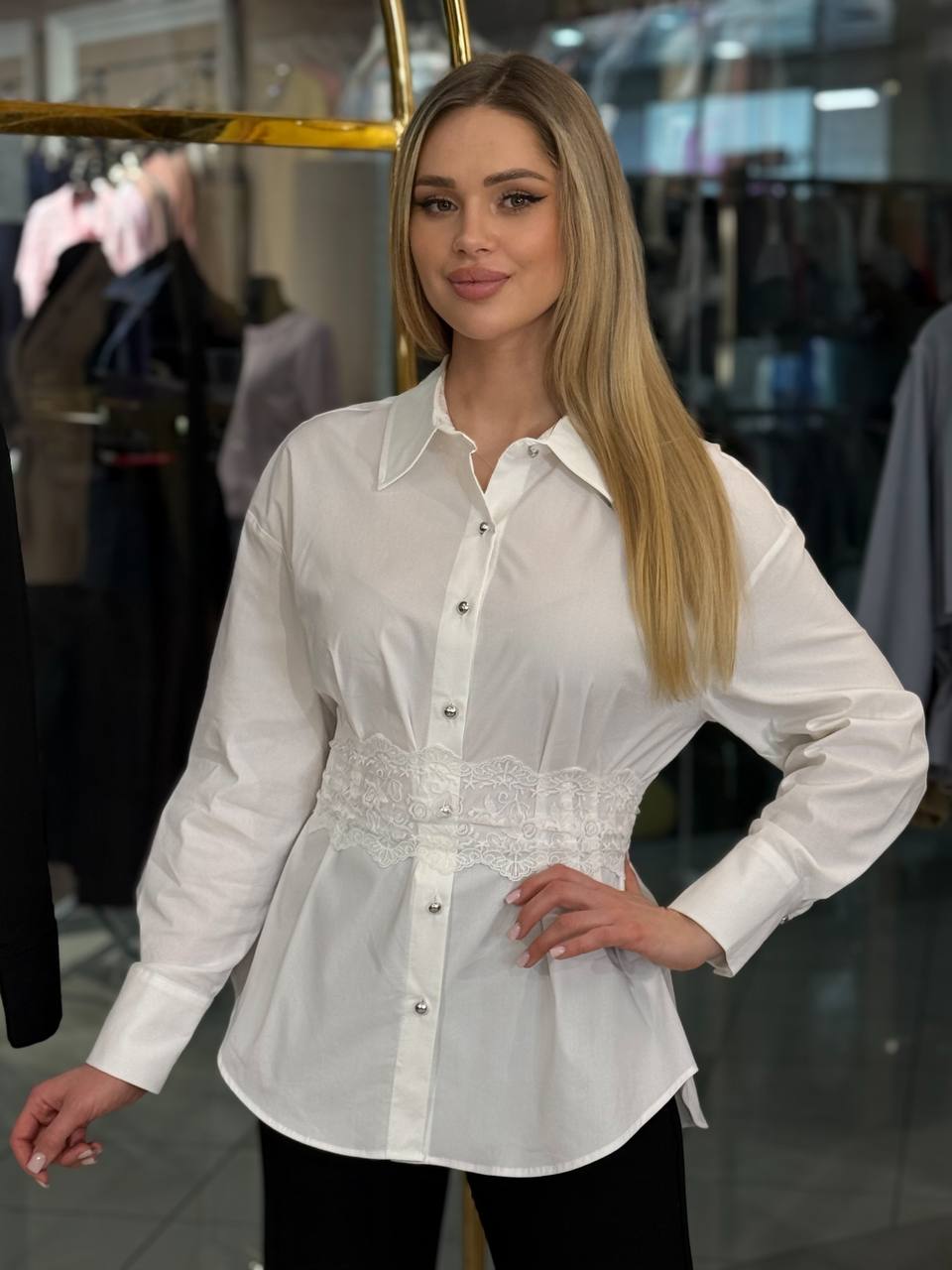 Blusa corsé con encaje