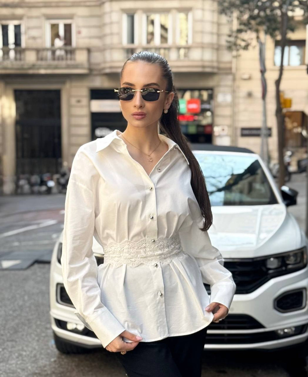 Blusa corsé con encaje