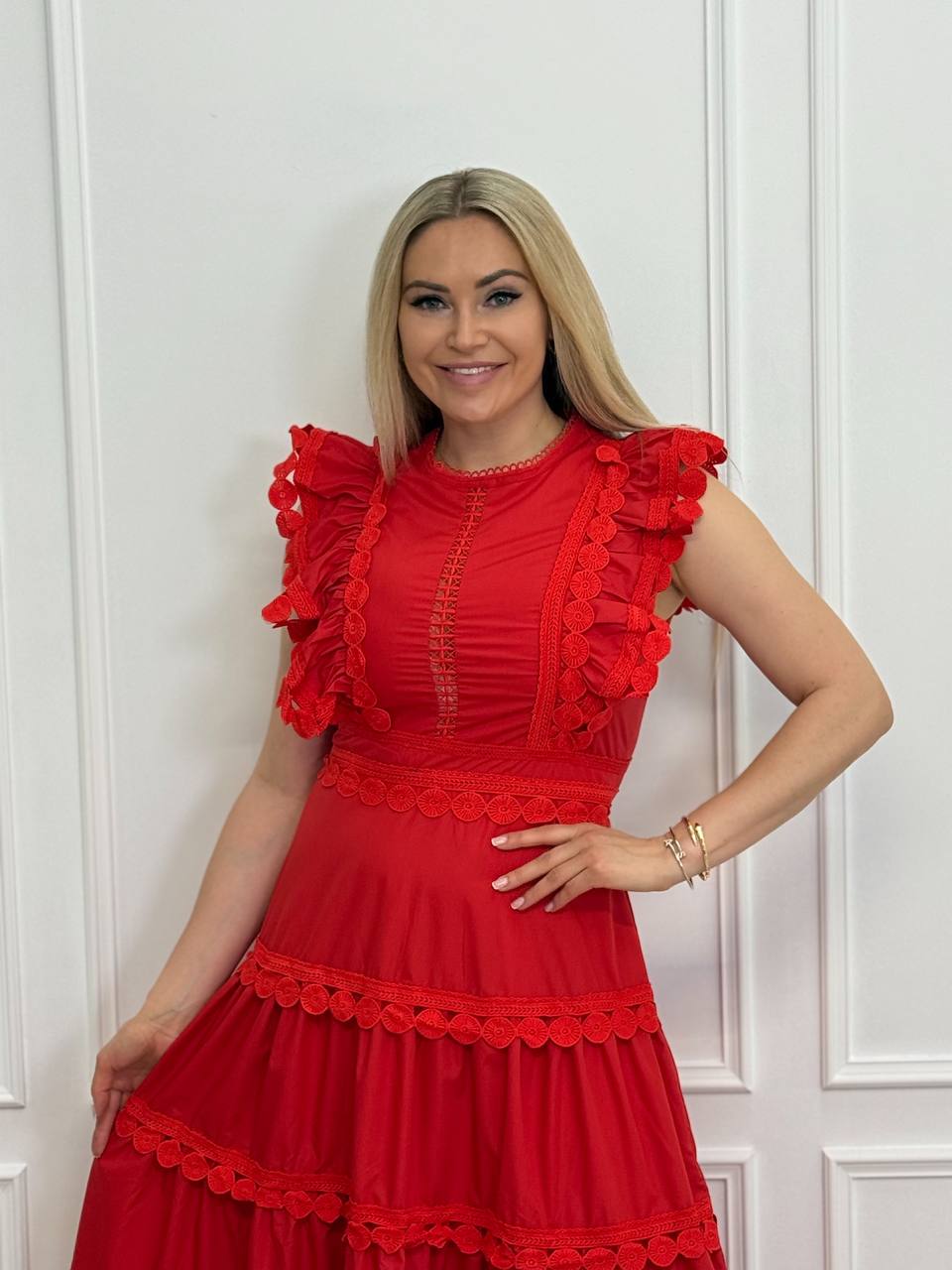 Vestido con volantes.