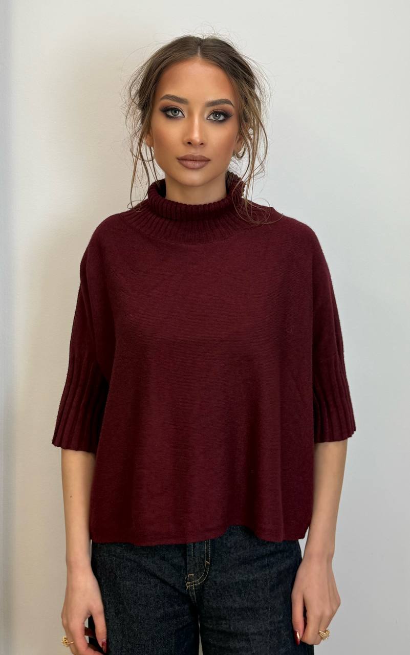 Suéter de punto con mangas cortas