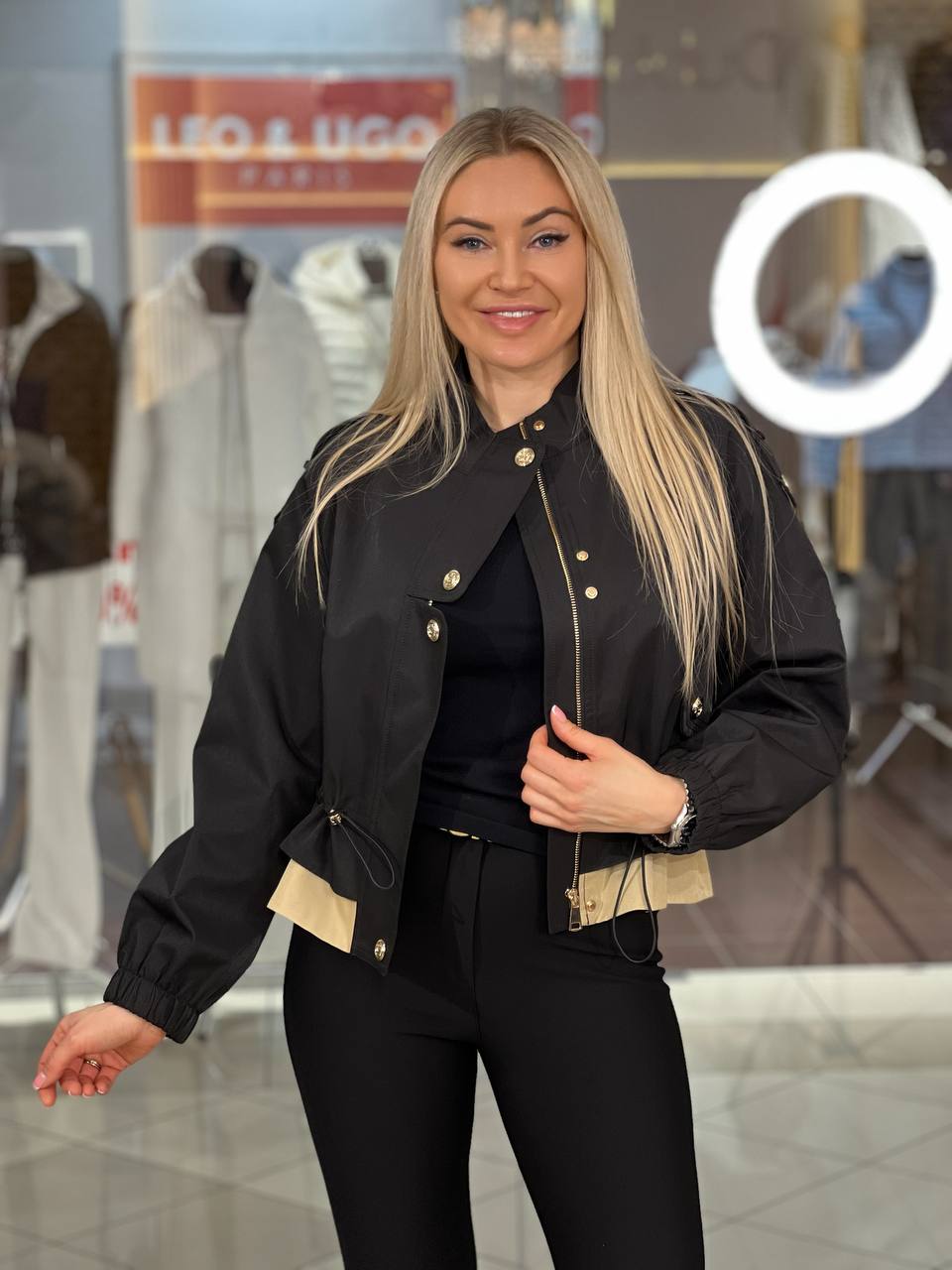 Bomber jacket with buttons