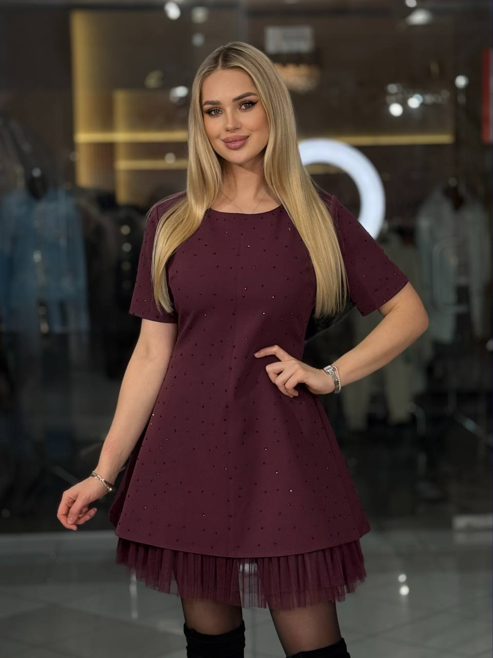 Vestido Piedras y tul vaporoso