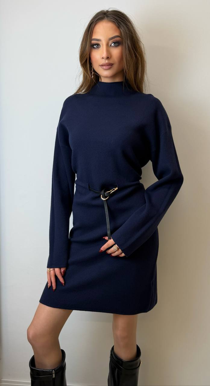 Vestido midi con cinturón